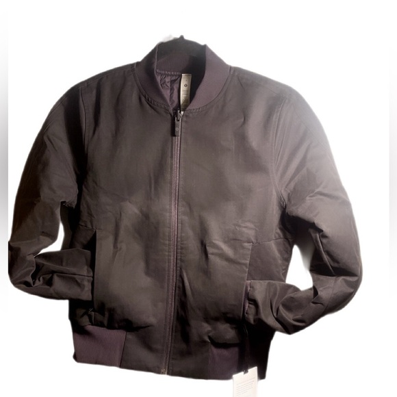 NWT Lululemon Non-Stop Cotton Blend Athletic Yoga windproof Bomber Jcket Black 2 - Picture 3 of 4